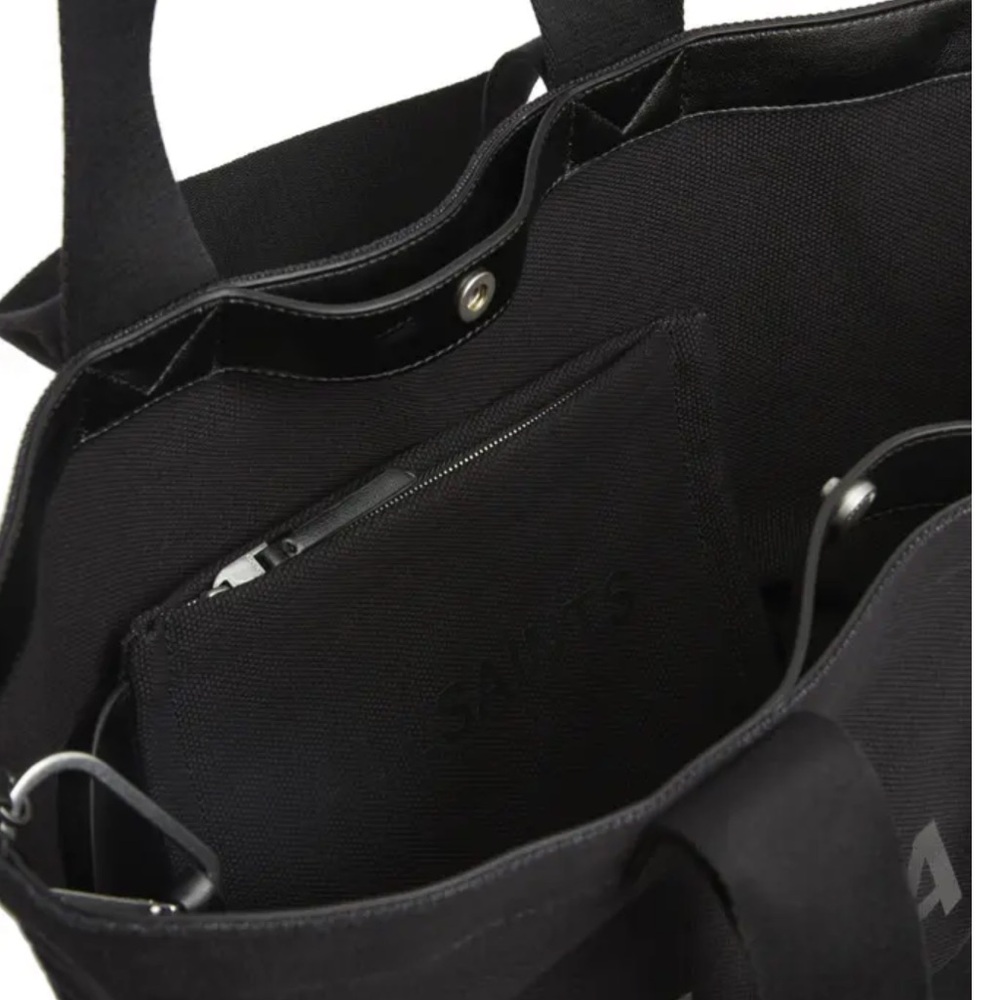 ALL SAINTS Celeste Clarendon Canvas Tote Black - Picture 14 of 14